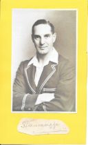 CRICKET HERBERT SUTCLIFFE YORKSHIRE & ENGLAND AUTOGRAPH