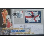 2002 WORLD CUP POSTAL COVER AUTOGRAPHED BY RAY WILSON, ROGER HUNT, NOBBY STILES