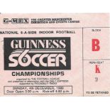 GUINNESS SOCCER SIX 1988 TICKET - INCLUDED MANCHESTER UNITED, LIVERPOOL, TOTTENHAM ETC