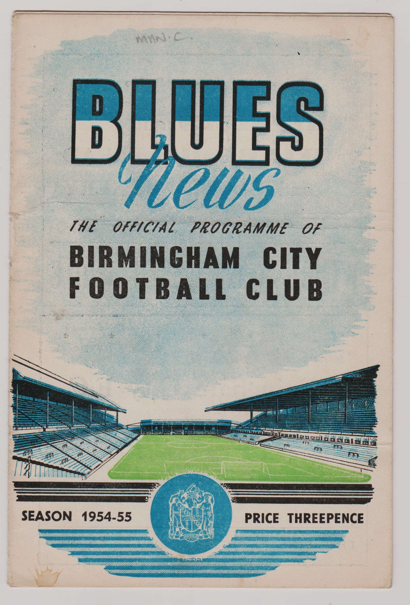 1954/55 BIRMINGHAM CITY V MANCHESTER CITY