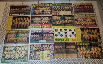 MOSTLY 1970'S & 80'S NORWICH CITY LARGE POSTERS X 16