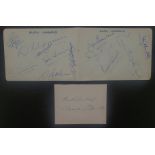 BOLTON WANDERERS 1958 FA CUP WINNERS AUTOGRAPHS