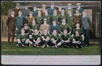 ORIGINAL POSTCARD OF THE 1906-07 SOUTH AFRICA RUGBY UNION TEAM