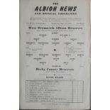 1958-59 WEST BROMWICH ALBION RESERVES V DERBY COUNTY RESERVES
