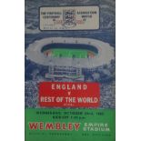 1963 ENGLAND V REST OF THE WORLD AUTOGRAPHED PROGRAMME