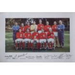 ENGLAND 1966 WORLD CUP WINNERS PHOTO AUTOGRAPHED BY 10