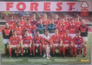 1991 NOTTINGHAM FOREST LARGE MAGAZINE PICTURE AUTOGRAPHED BY 16