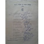 CRICKET 1974 OFFICIAL AUTOGRAPH SHEET OF THE M C C ( ENGLAND ) TEAM THAT TOURED WEST INDIES