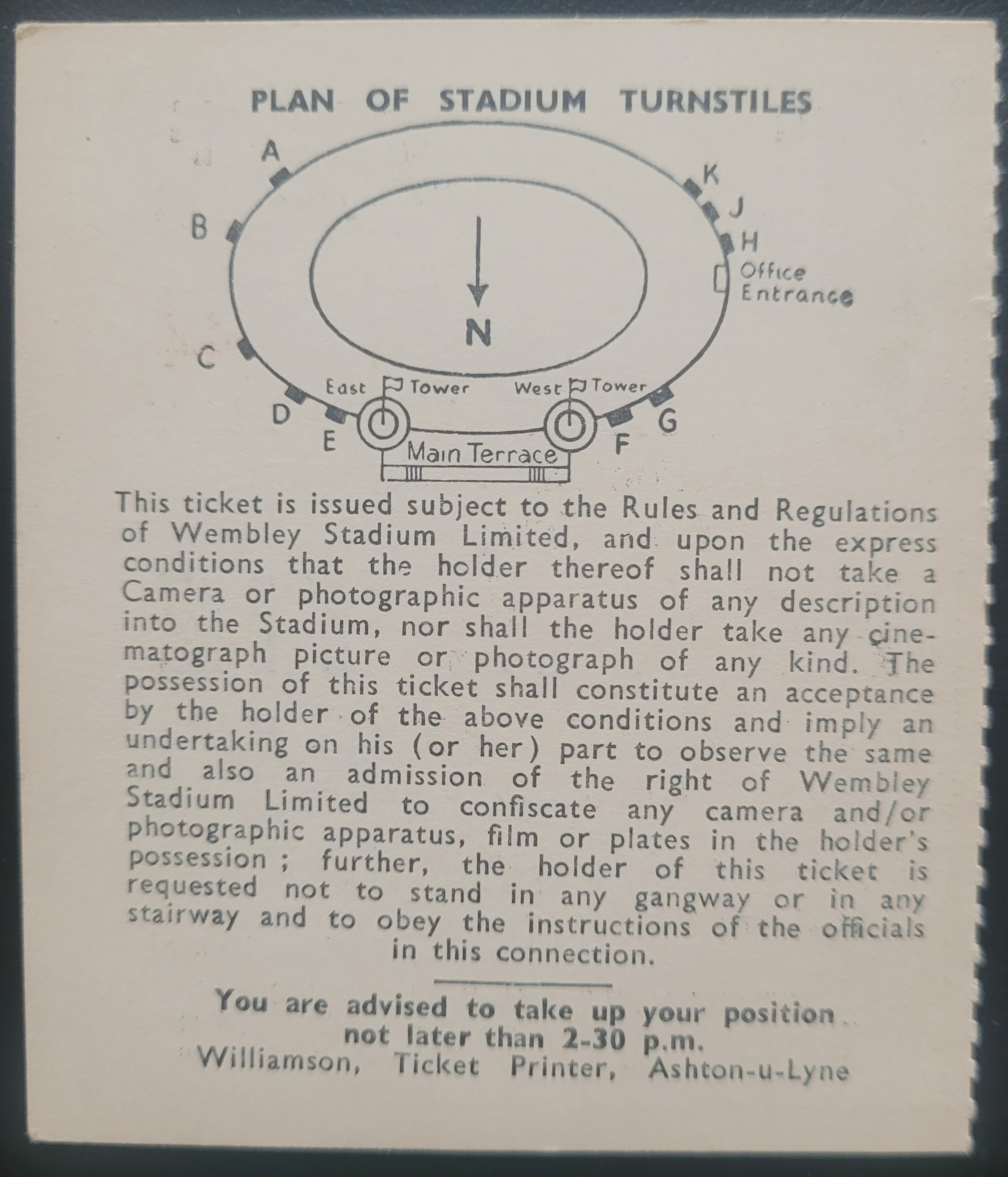 1957 MANCHESTER UNITED V ASTON VILLA FA CUP FINAL TICKET - Image 2 of 2