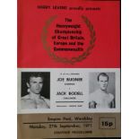 1971 JOE BUGNER V JACK BODELL BOXING PROGRAMME