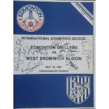 1981 EDMONTON DRILLERS V WEST BROMWICH ALBION AUTOGRAPHED PROGRAMME