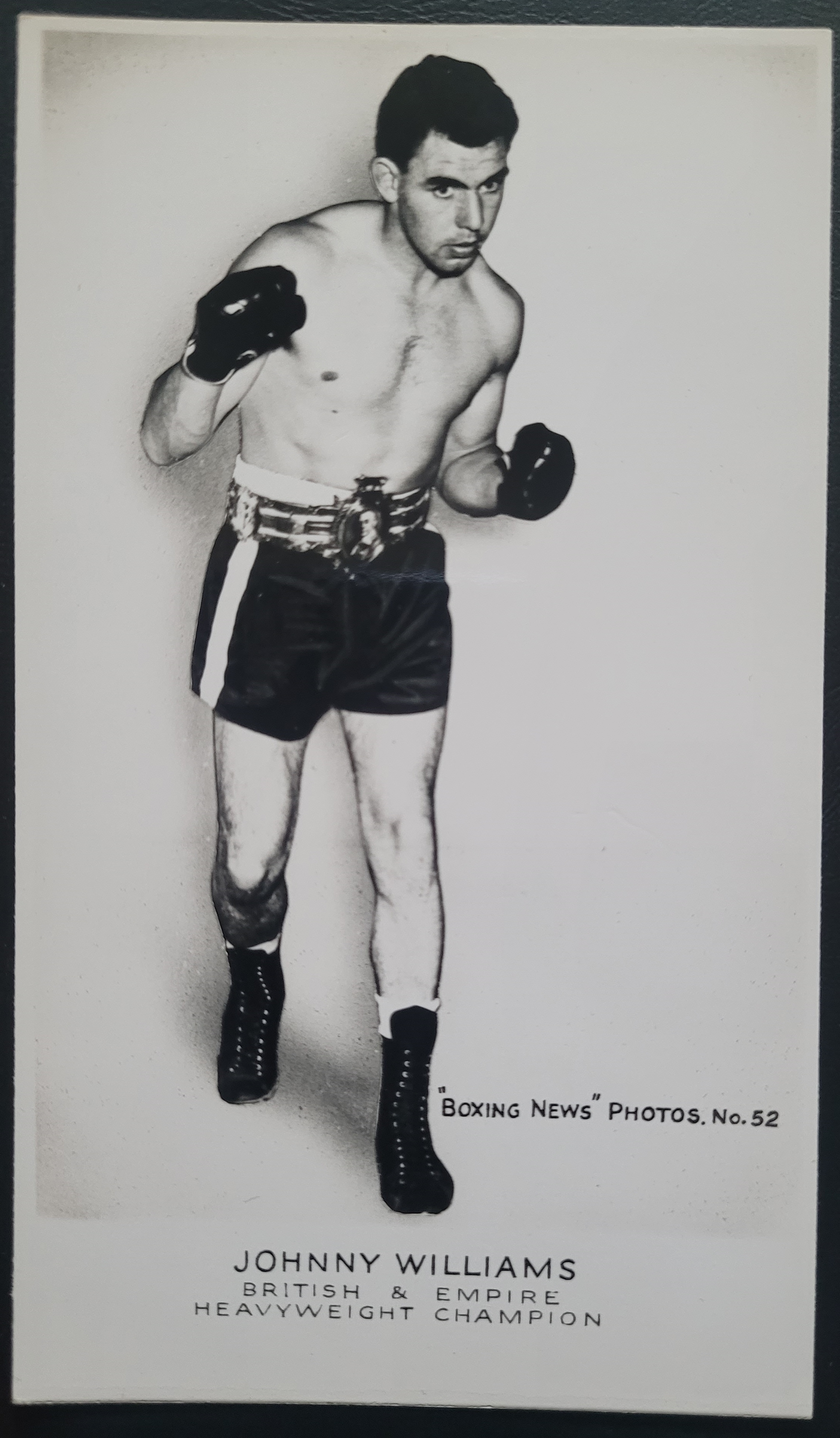 BOXING 1950'S JOHNNY WILLIAMS PHOTO CARD