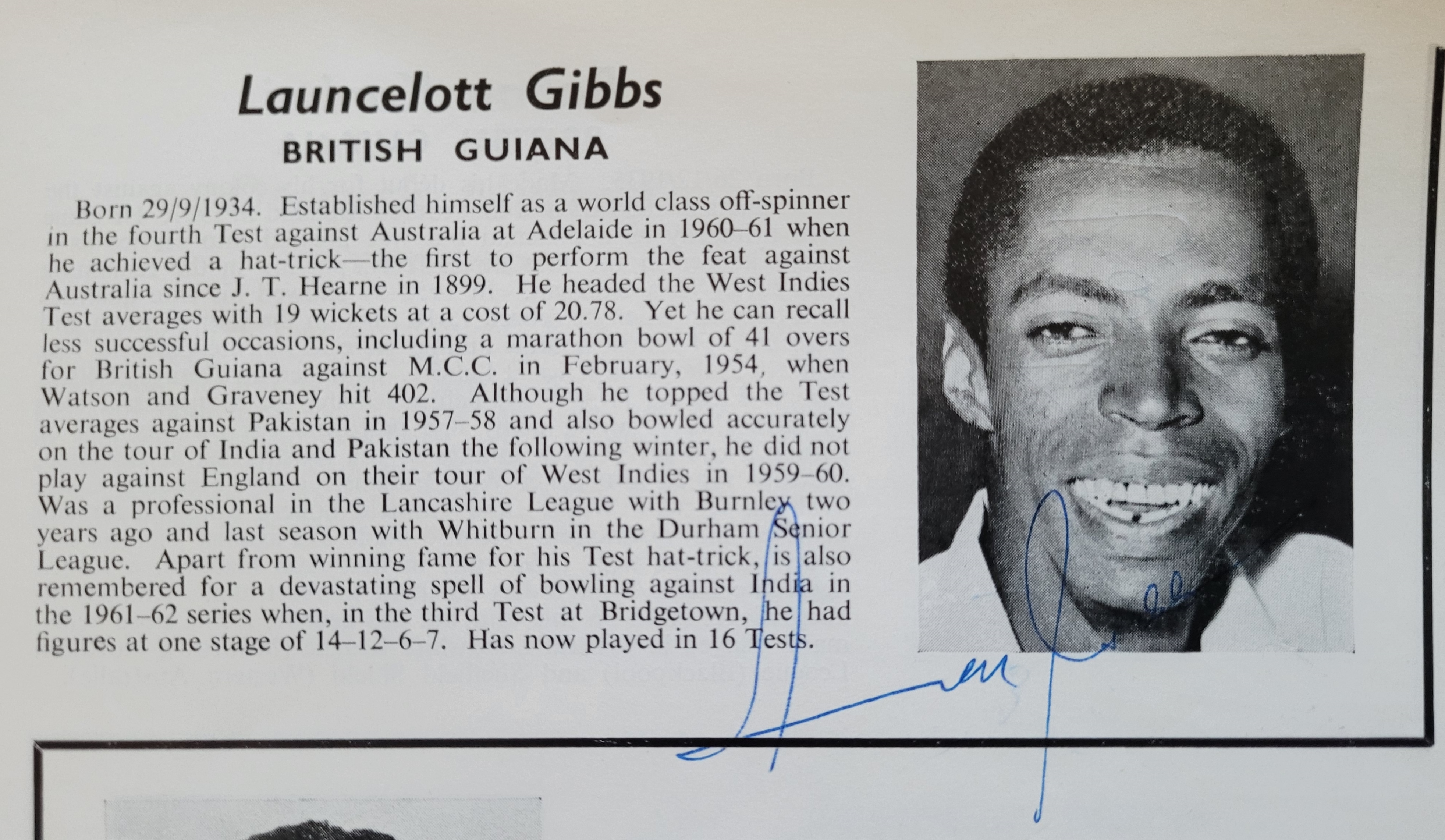1963 WEST INDIES CRICKET TOUR TO ENGLAND AUTOGRAPHED BROCHURE - Image 6 of 10