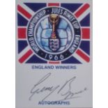 GERRY BYRNE AUTOGRAPHED 1966 JULES RIMET TROPHY CARD