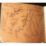 CRICKET CIRCA 1950 DERBYSHIRE AUTOGRAPH PAGE