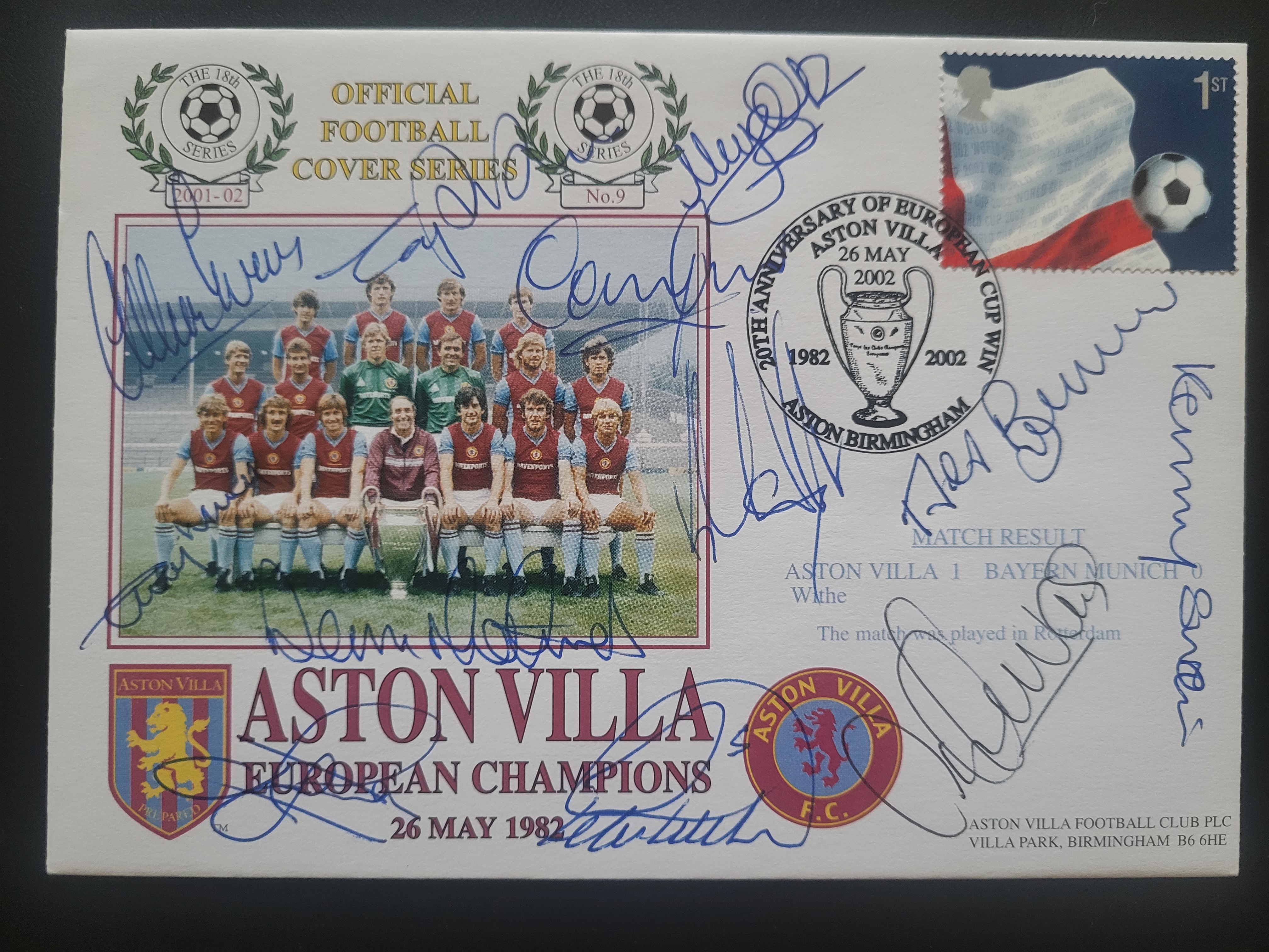 ASTON VILLA EUROPEAN CUP WIN LIMITED EDITION POSTAL COVER FULLY SIGNED BY ALL 12 PLAYERS