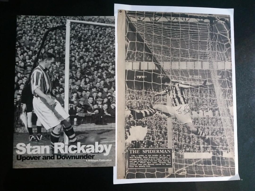 WEST BROMWICH ALBION & ENGLAND STAN RICKABY 400 PAGE BOOK & SIGNED PICTURE