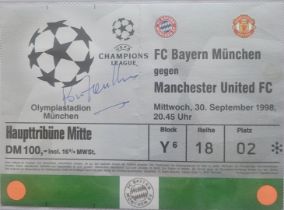 1998-99 BAYERN MUNICH V MANCHESTER UNITED CHAMPIONS LEAGUE TICKET AUTOGRAPHED