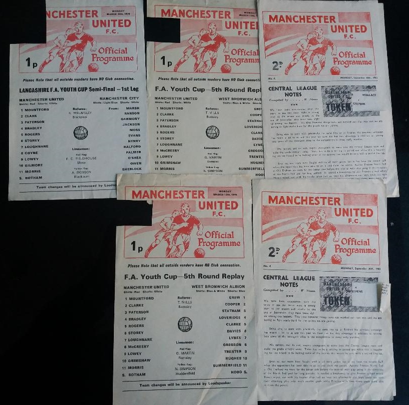 MANCHESTER UNITED RESERVE & YOUTH PROGRAMMES X 5