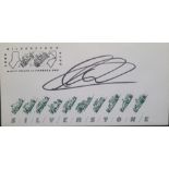 2010 SILVERSTONE MOTOR RACING LTD EDITION POSTAL COVER AUTOGRAPHED BY ADRIAN SUTILL