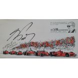 2001 FERRARI MOTOR RACING LTD EDITION POSTAL COVER AUTOGRAPHED BY ALAIN PROST