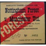 1987-88 NOTTINGHAM FOREST V MANCHESTER UNITED TICKET