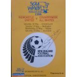 1986 COUNTRYWIDE ALL WHITES V NEWCASTLE UNITED AUTOGRAPHED PROGRAMME