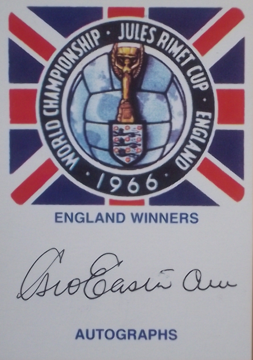 GEORGE EASTHAM AUTOGRAPHED 1966 JULES RIMET TROPHY CARD