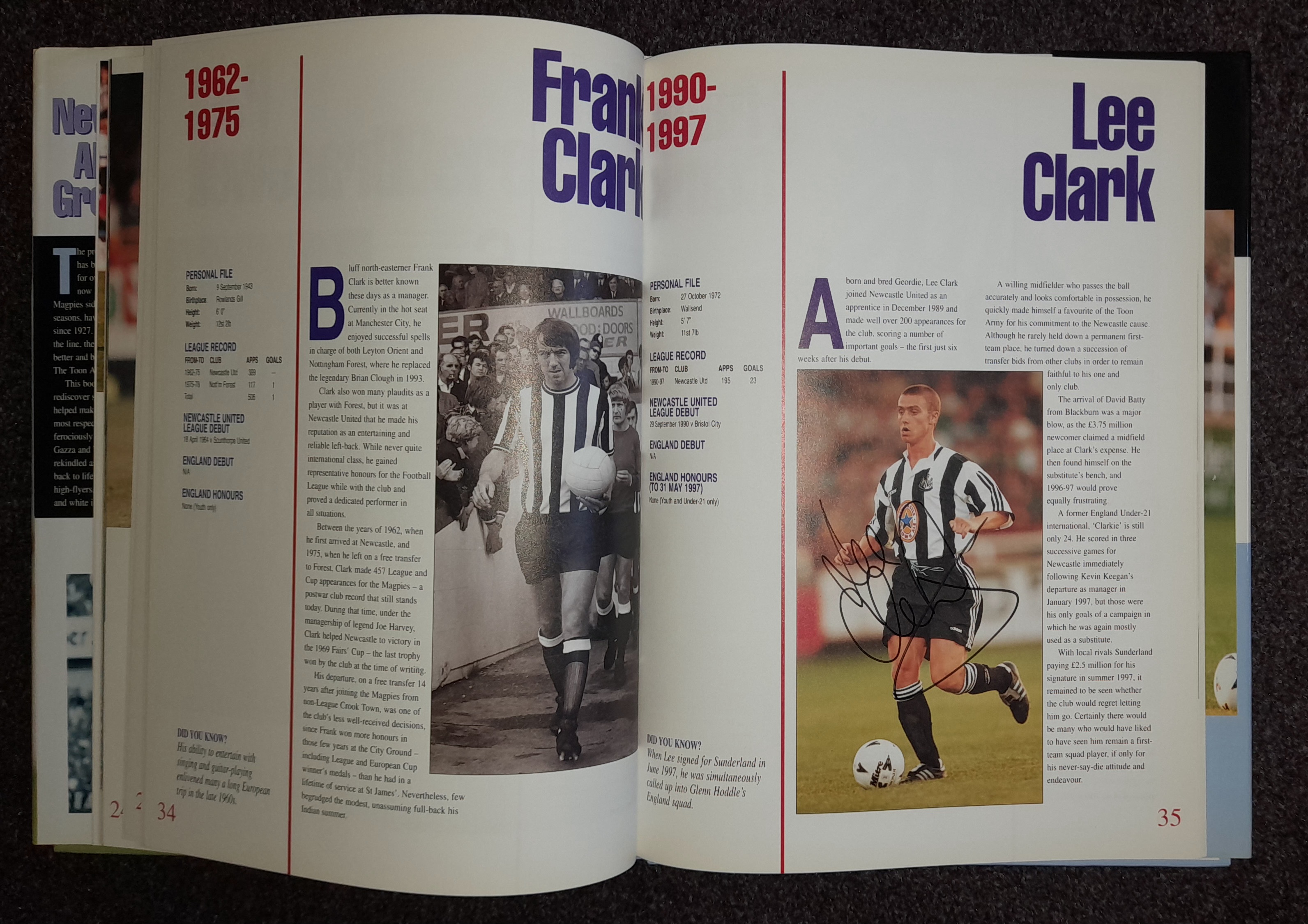 NEWCASTLE UNITED ALL TIME GREATS PRIDE OF THE TOON ARMY AUTOGRAPHED BOOK - Image 4 of 7