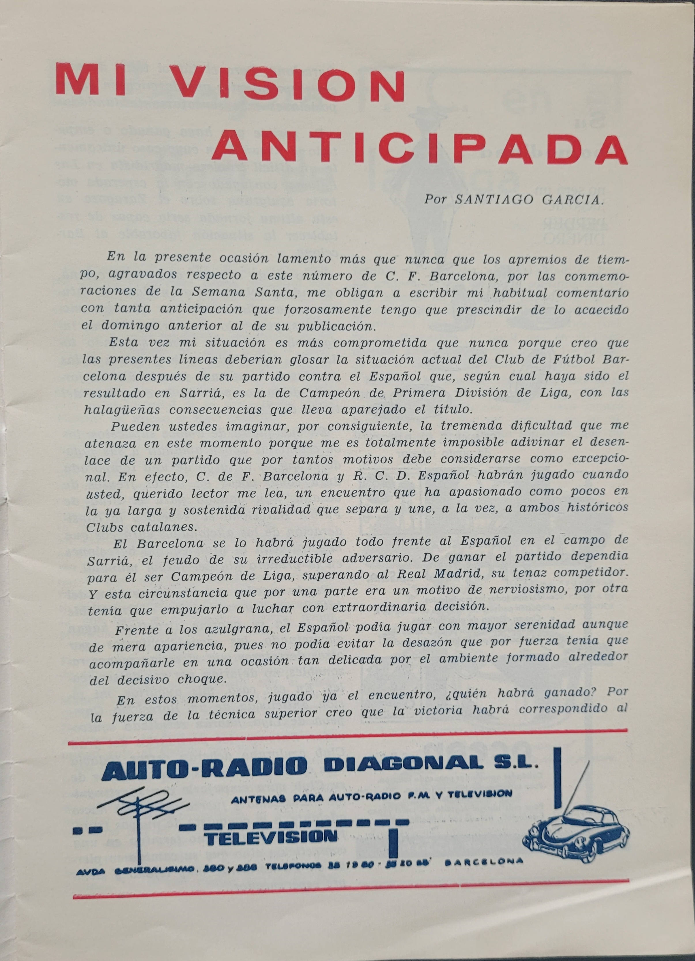 1959-60 BARCELONA V REAL ZARAGOZA TITLE DECIDER - Image 2 of 2