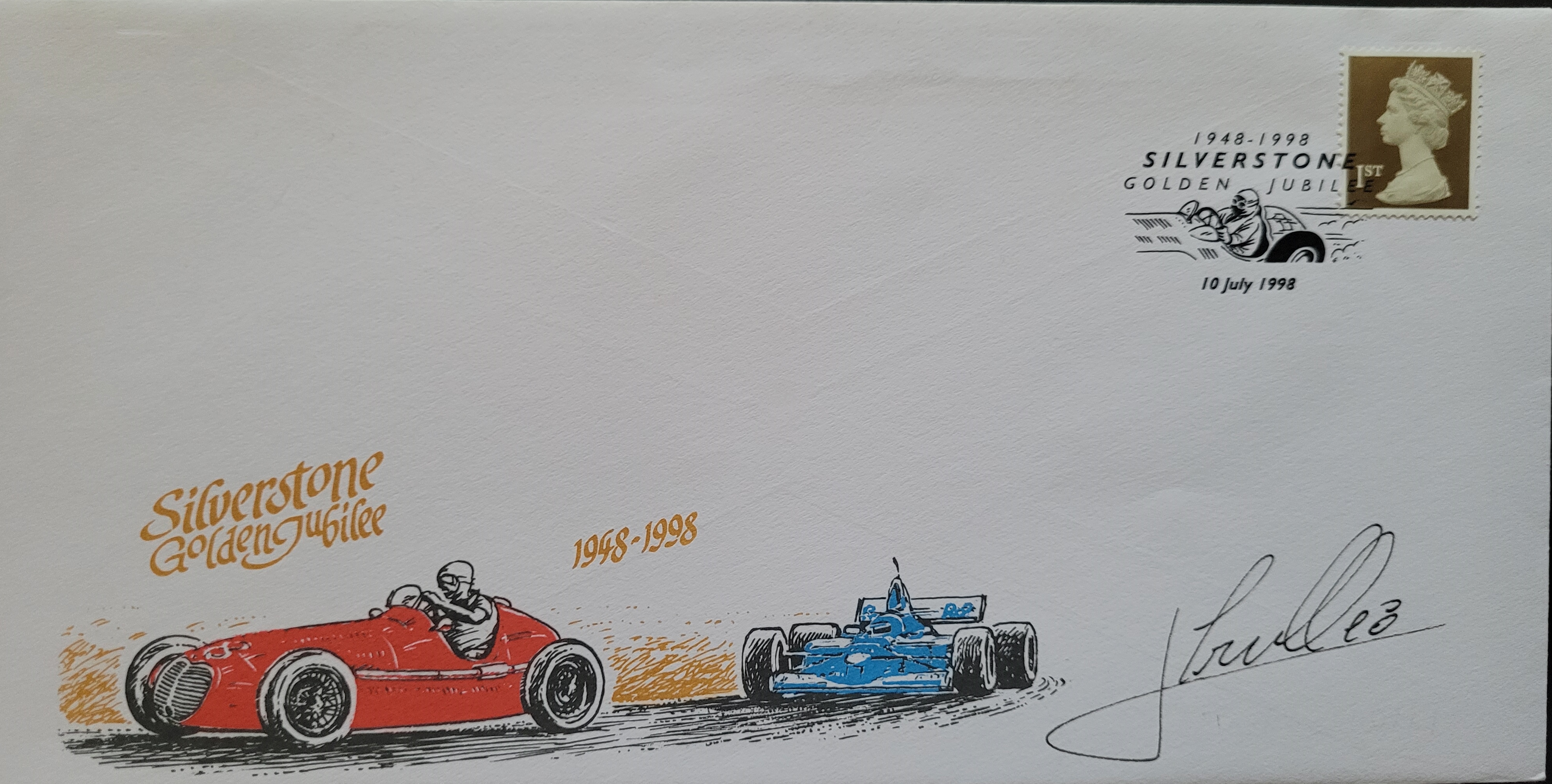 1998 SILVERSTONE MOTOR RACING LTD EDITION POSTAL COVER AUTOGRAPHED BY JARNO TRULLI