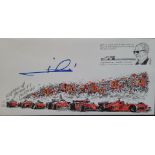 2001 FERRARI MOTOR RACING LTD EDITION POSTAL COVER AUTOGRAPHED BY MARIO ANDRETTI