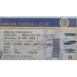2005-06 CHELSEA V MANCHESTER UNITED TICKET AUTOGRAPHED BY BOBBY CHARLTON