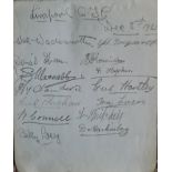 1921-22 LIVERPOOL AUTOGRAPH PAGE