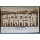 ORIGINAL 1957 POSTCARD OF THE WEST INDIES CRICKET TEAM