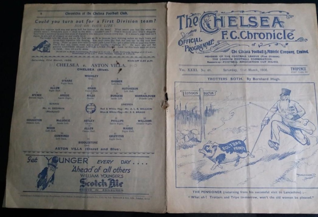 1935-36 CHELSEA V ASTON VILLA