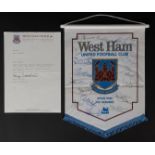 WEST HAM UNITED 1997-98 SEASON AUTOGRAPHED PENNANT