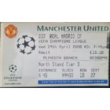 1999-2000 MANCHESTER UNITED V REAL MADRID CHAMPIONS LEAGUE TICKET