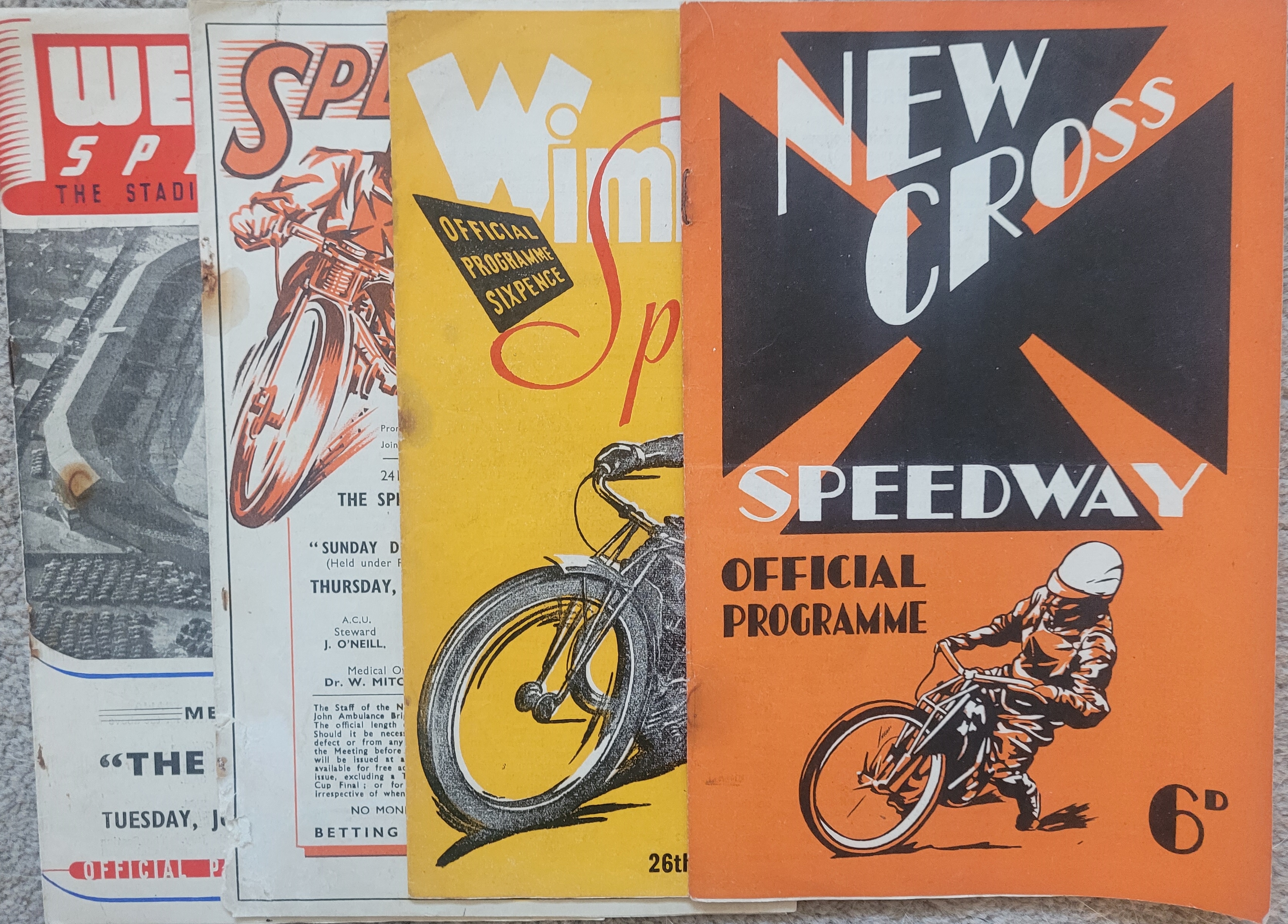 SPEEDWAY 1940'S PROGRAMMES X 4