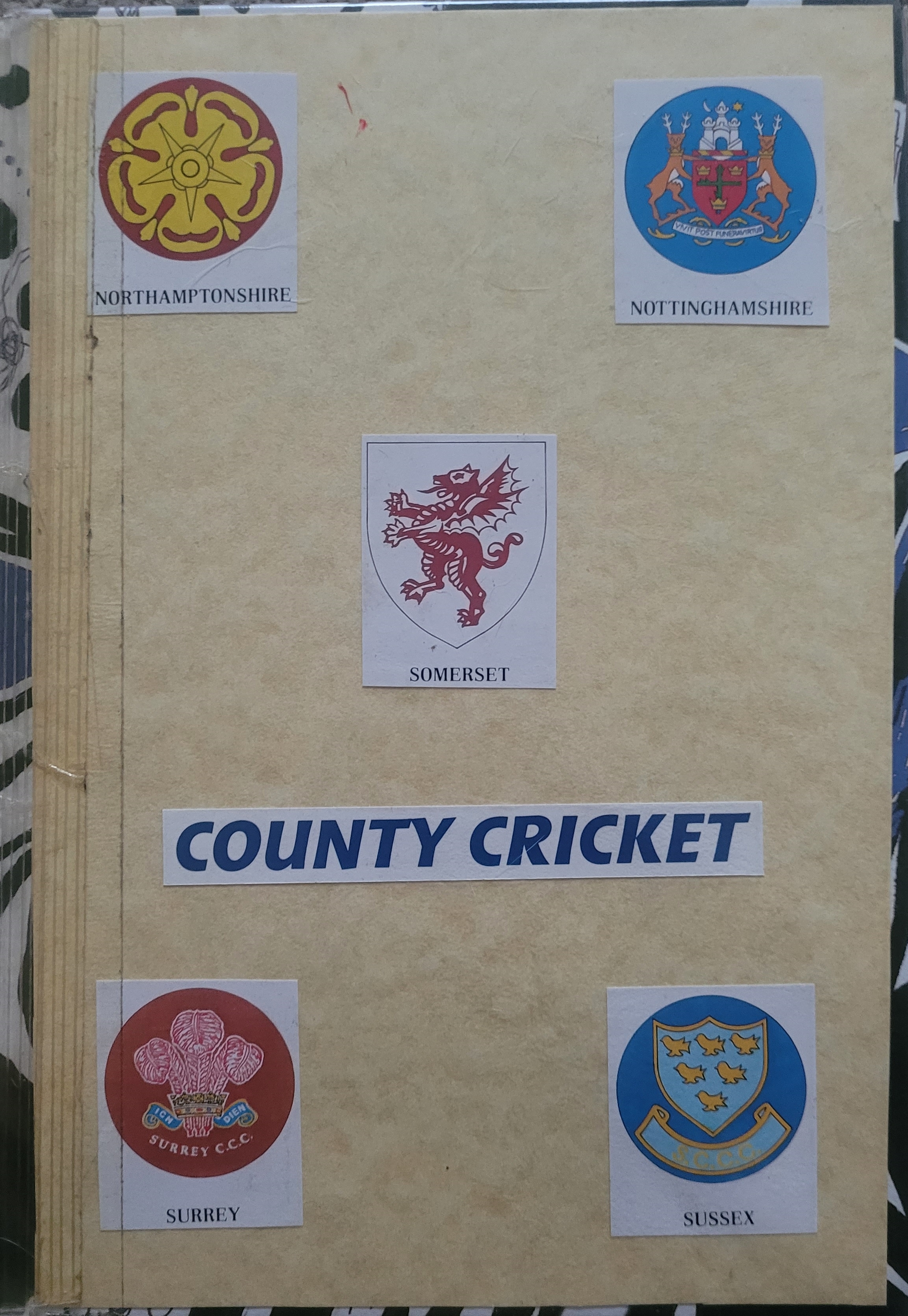 CRICKET AUTOGRAPH BOOK NORTHAMPTONSHIRE, NOTTINGHAMSHIRE, SOMERSET, SURREY & SUSSEX