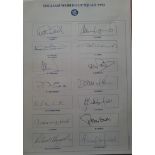 CRICKET 1992 ENGLAND WORLD CUP SQUAD AUTOGRAPH SHEET