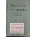 CRICKET 1877-1947 ENGLAND V AUSTRALIA BOOKLET