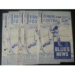 1949-50 BIRMINGHAM CITY HOME PROGRAMMES X 5