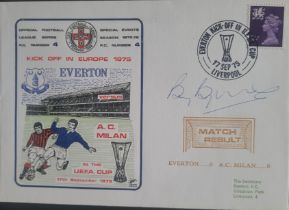 1975 EVERTON V A C MILAN LIMITED EDITION POSTAL COVER SIGNED BY BILLY BINGHAM