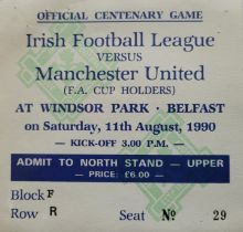 1990 IRISH FOOTBALL LEAGUE V MANCHESTER UNITED IRISH CENTENARY GAME TICKET