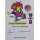 ENGLAND 1966 WORLD CUP WILLIE CARD AUTOGRAPHED BY RON FLOWERS