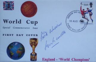 ENGLAND 1966 WORLD CUP RARE REMBRANDT POSTAL COVER AUTOGRAPHED BY PETER BONETTI