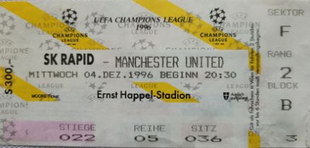 1996-97 S K RAPID V MANCHESTER UNITED CHAMPIONS LEAGUE TICKET