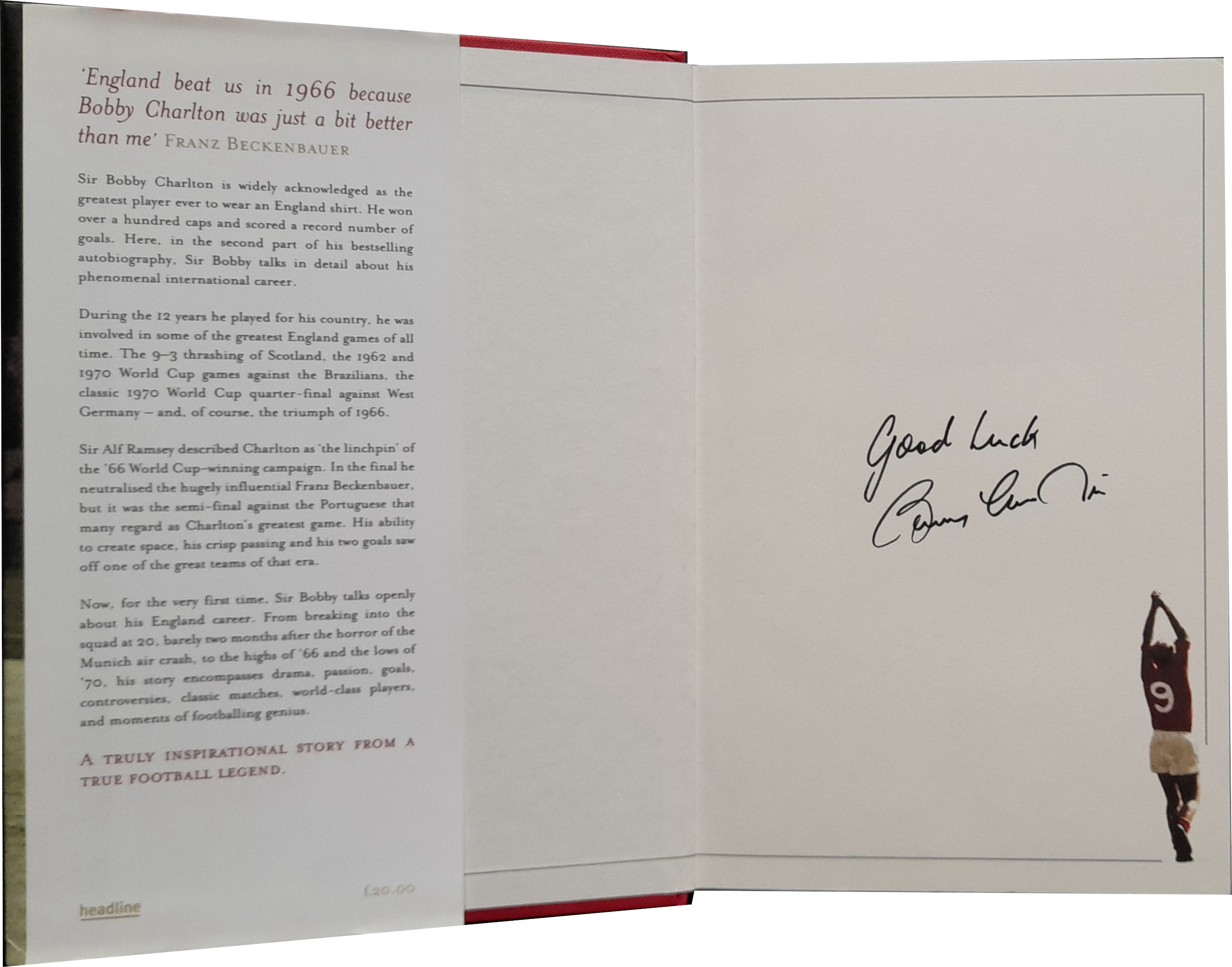 BOBBY CHARLTON ''MY ENGLAND YEARS'' BOOK AUTOGRAPHED BY CHARLTON, HURST, PETERS & RAY WILSON