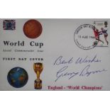 ENGLAND 1966 WORLD CUP RARE REMBRANDT POSTAL COVER AUTOGRAPHED BY GERRY BYRNE